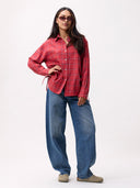 Geruite blouse met strik detail
