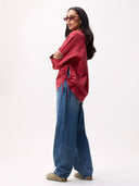 Geruite blouse met strik detail