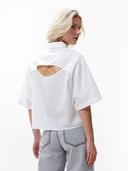 Witte blouse met open rug