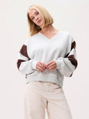Grijze v-hals sweater