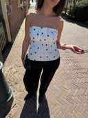 Witte top met stippen