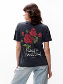 Donkergrijs t-shirt met backprint