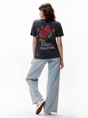 Donkergrijs t-shirt met backprint