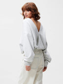 Grijze sweater met open rug