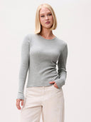 Grijze rib longsleeve