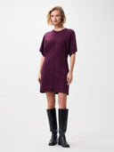 Donkerrode t-shirt jurk