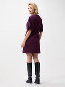 Donkerrode t-shirt jurk