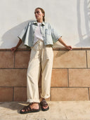 Beige loose fit broek jip pants