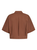 Bruine cropped blouse elaracc ss shirt