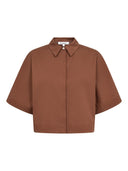 Bruine cropped blouse elaracc ss shirt