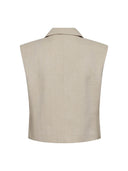 Cropped gilet leenacc linen vest