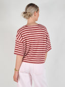 Roze gestreept t-shirt cessalia tee