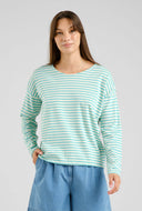 Groen gestreepte longsleeve humledal