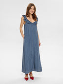 Denim maxi jurk nuelida