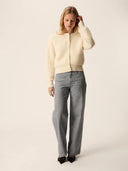 Wollen vest met knopen cumin creme
