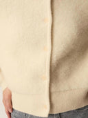 Wollen vest met knopen cumin creme