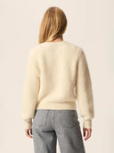 Wollen vest met knopen cumin creme