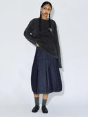 Donkerblauwe denim rok joanna