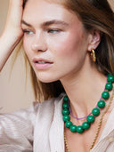 Groene korte ketting met grote ronde kralen