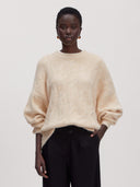 Beige kabel trui camellia jumper