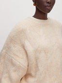 Beige kabel trui camellia jumper