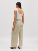 Beige wide leg broek lanea