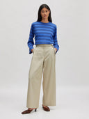Beige wide leg broek lanea