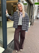 Geruite tussenjas aino wool