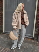 Beige teddy jacket dakota