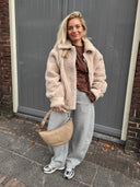 Beige teddy jacket dakota