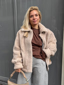 Beige teddy jacket dakota