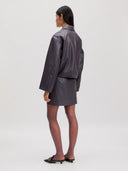 Donkere leerlook jacket sienna