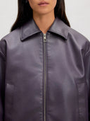 Donkere leerlook jacket sienna