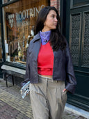 Donkere leerlook jacket sienna