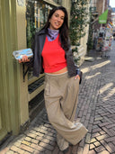 Donkere leerlook jacket sienna