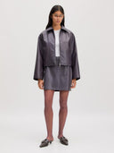 Donkere leerlook jacket sienna