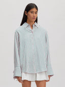 Gestreept seersucker blouse juri shirt