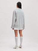 Gestreept seersucker blouse juri shirt