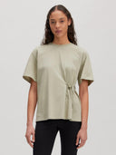 Zandkleurig t-shirt met strikdetail rena