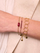 Gouden fijne ronde schakelarmband