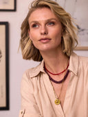 Gemstone ketting aubergine
