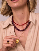 Gemstone ketting aubergine