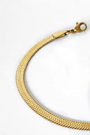 Gouden Enkelbandje "snake" plat