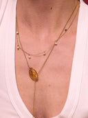 Gouden fijne ketting met pareltjes