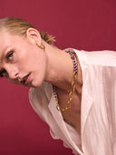 Ketting met touw en gouden schakels autumn