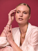Ketting met touw en gouden schakels autumn
