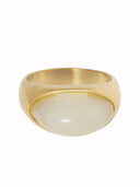 Vergulde ring met transparante steen - 17