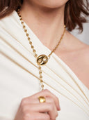 Doorhaalketting met schakels en gemstone