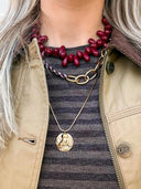 Drops ketting aubergine