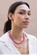 Schelpketting fel roze